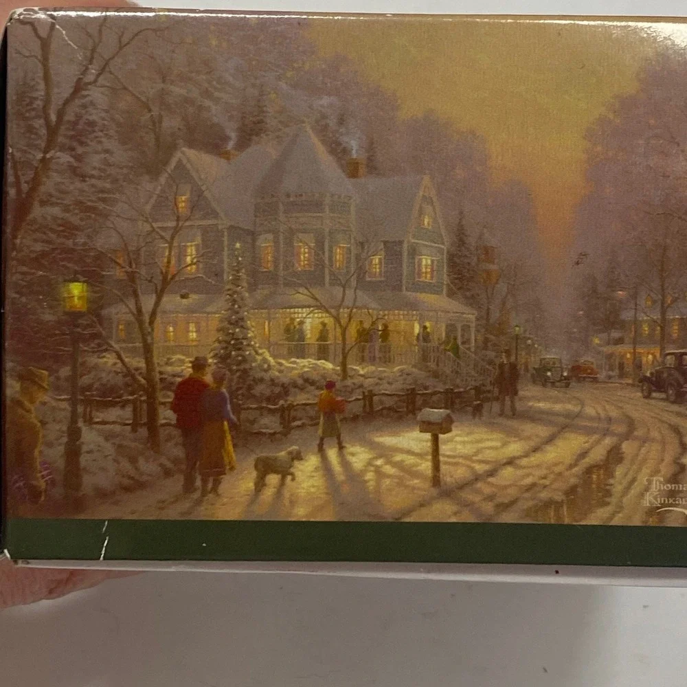 Thomas Kinkade Limited Edition‎ 2011 Holiday Ornament Winter Cottage Scene Glass